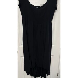 Torrid‎ Midi Womens Hi-Low Hem Black Dress Sz 3 With Pleated Stretch Top